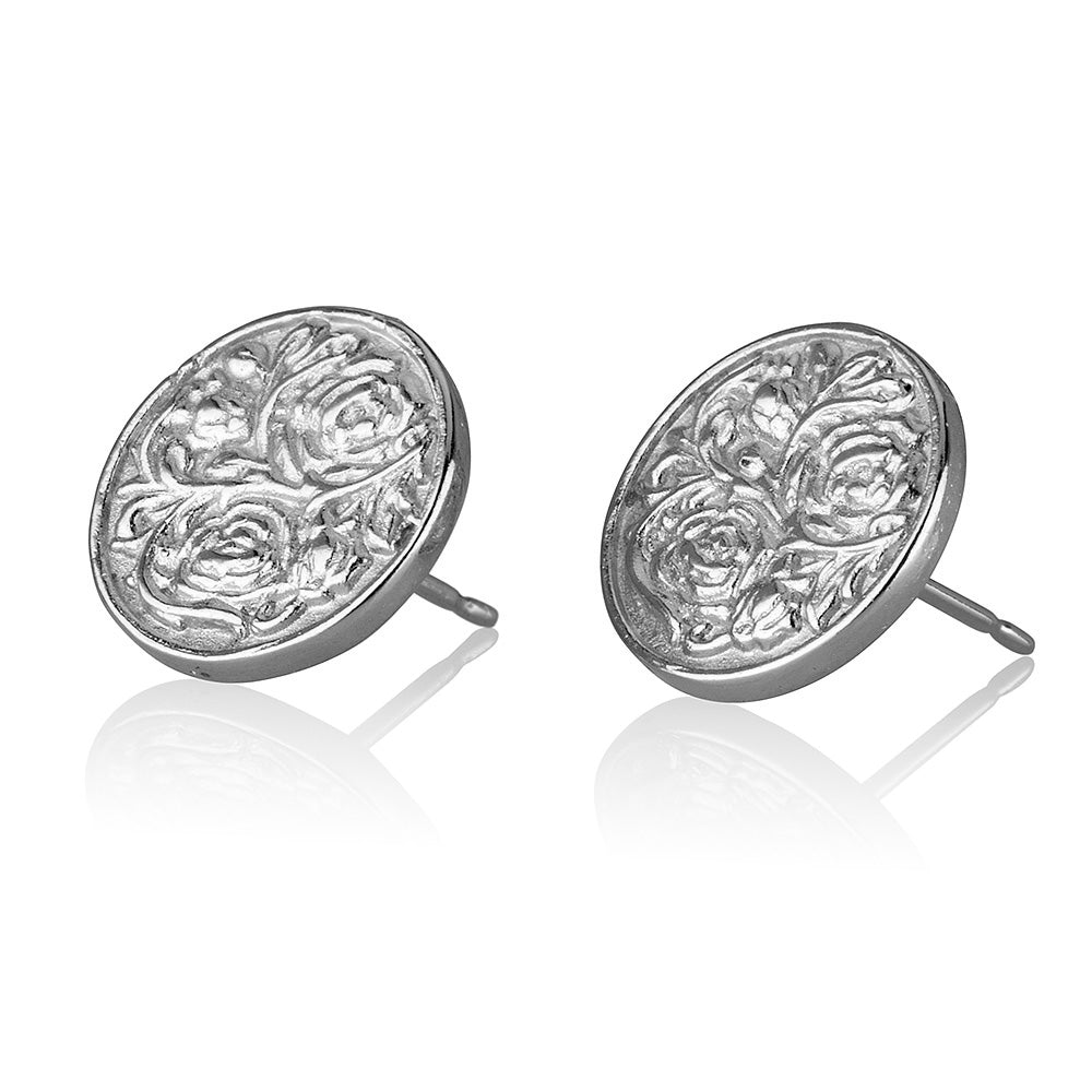 Textured Coin Stud Earrings