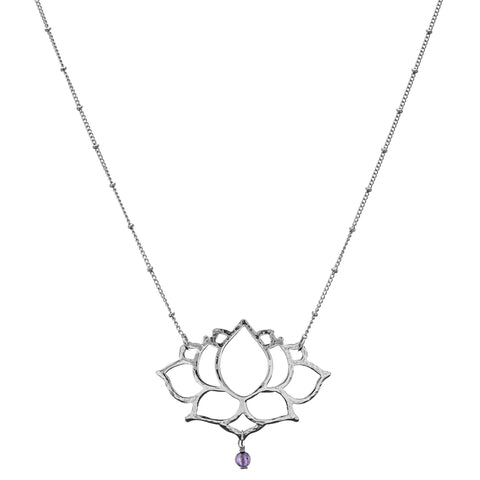 L Lotus Pendant with Sivan Chain Necklace