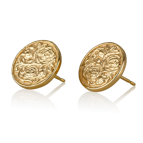 Textured Coin Stud Earrings