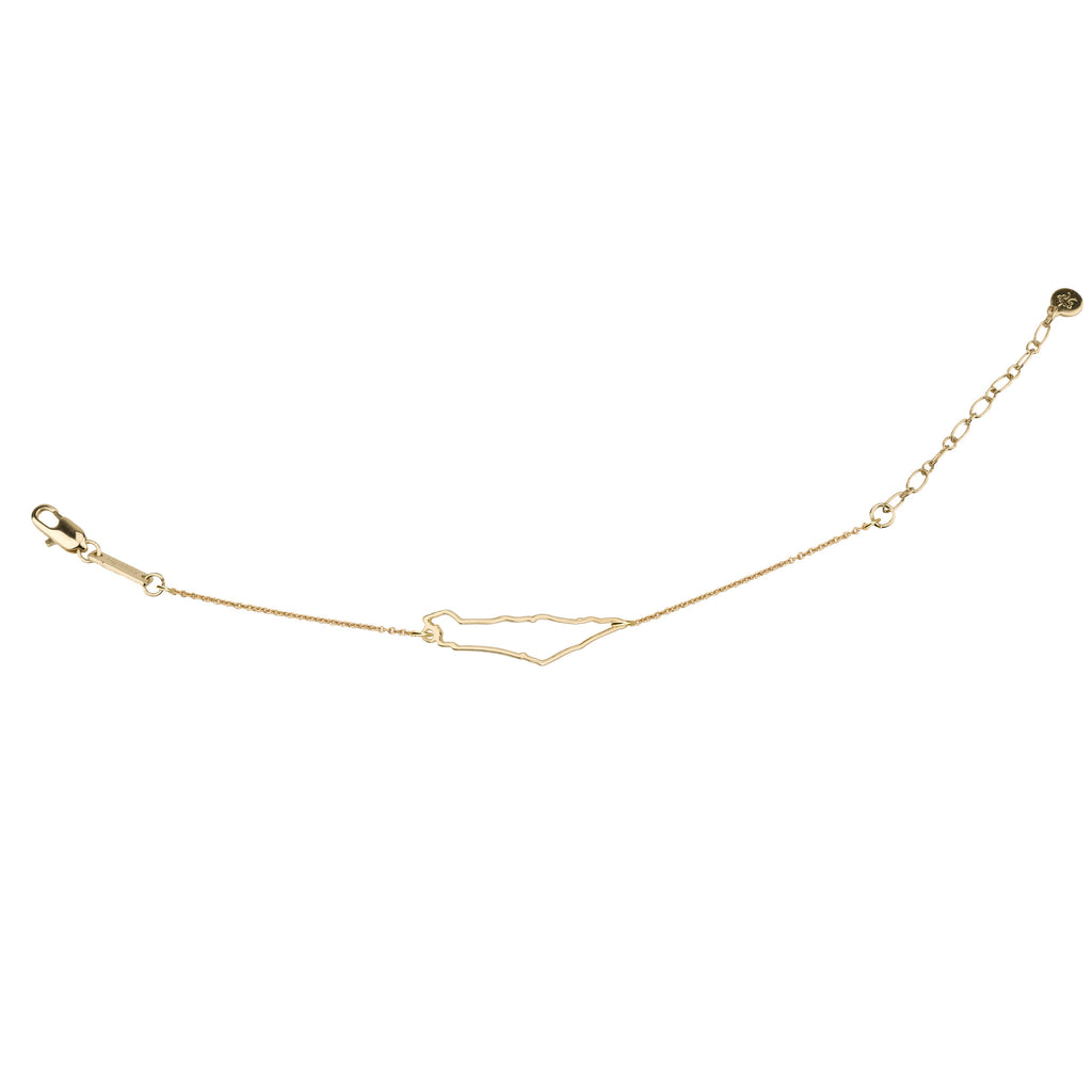 Bracelet - Israel Map Outline & Helen Chain Bracelet