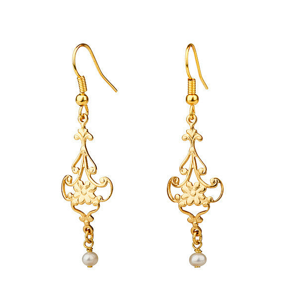 Earrings - Small Chandelier & Pearl Earrings