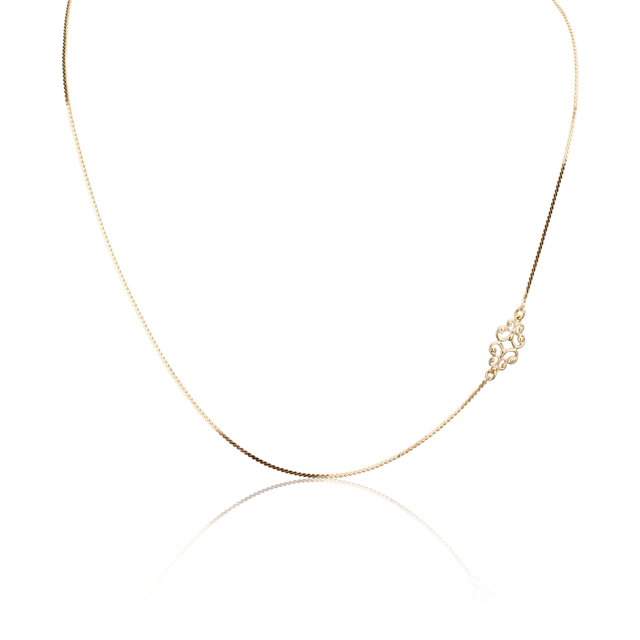 Necklaces - Asimmetrical Liya Chain & Small "Favorite" Pendnat