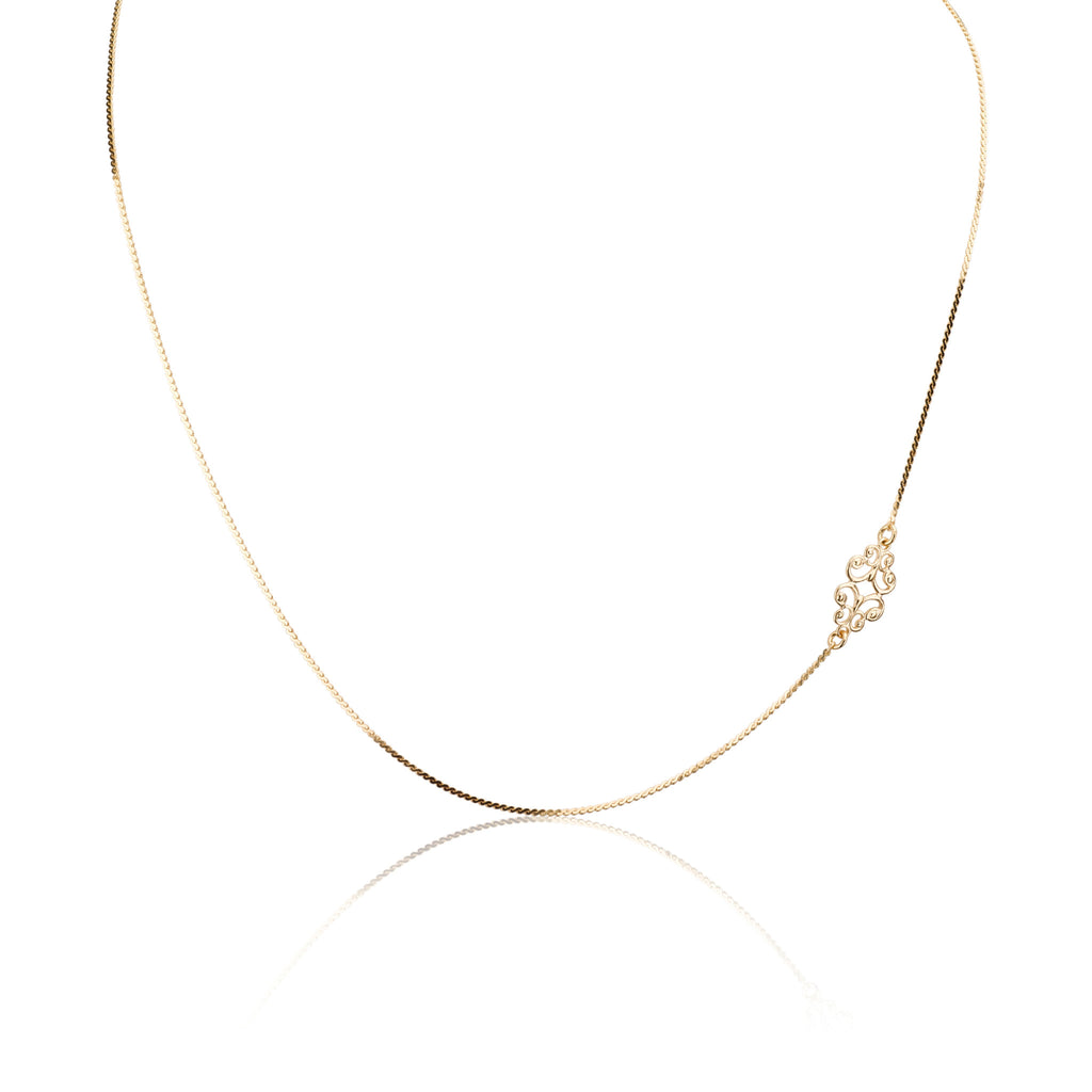 Necklaces - Asimmetrical Liya Chain & Small "Favorite" Pendnat