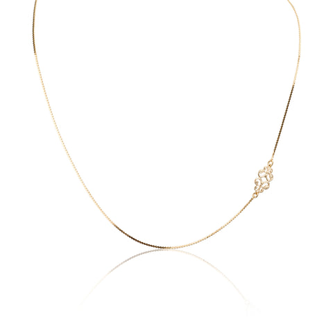 Necklaces - Asimmetrical Liya Chain & Small "Favorite" Pendnat