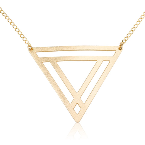 Necklaces - Big Power Triangle Pendant & Helen Chain Necklace