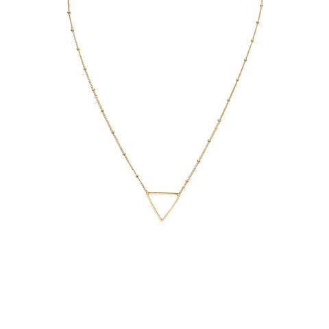 Necklaces - Medium Triangle Outline Pendant & Helen Chain Necklace
