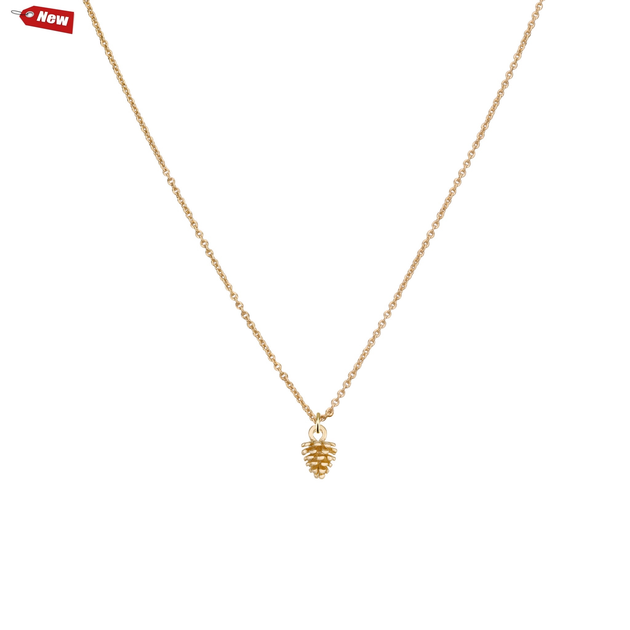 Necklaces - Pine Cone Necklace With Helen Chain