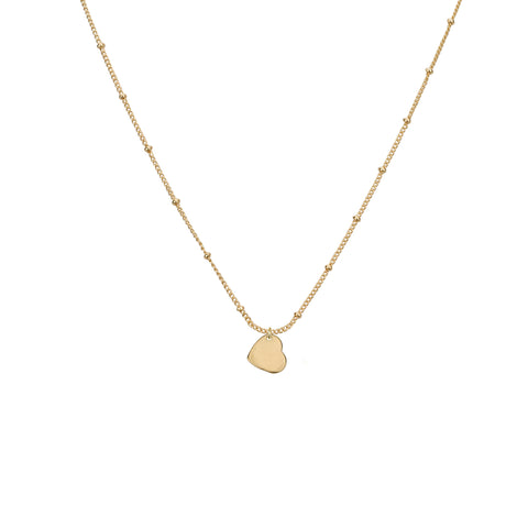 Necklaces - Small Slanted Heart Pendant & Sivan Chain Necklace