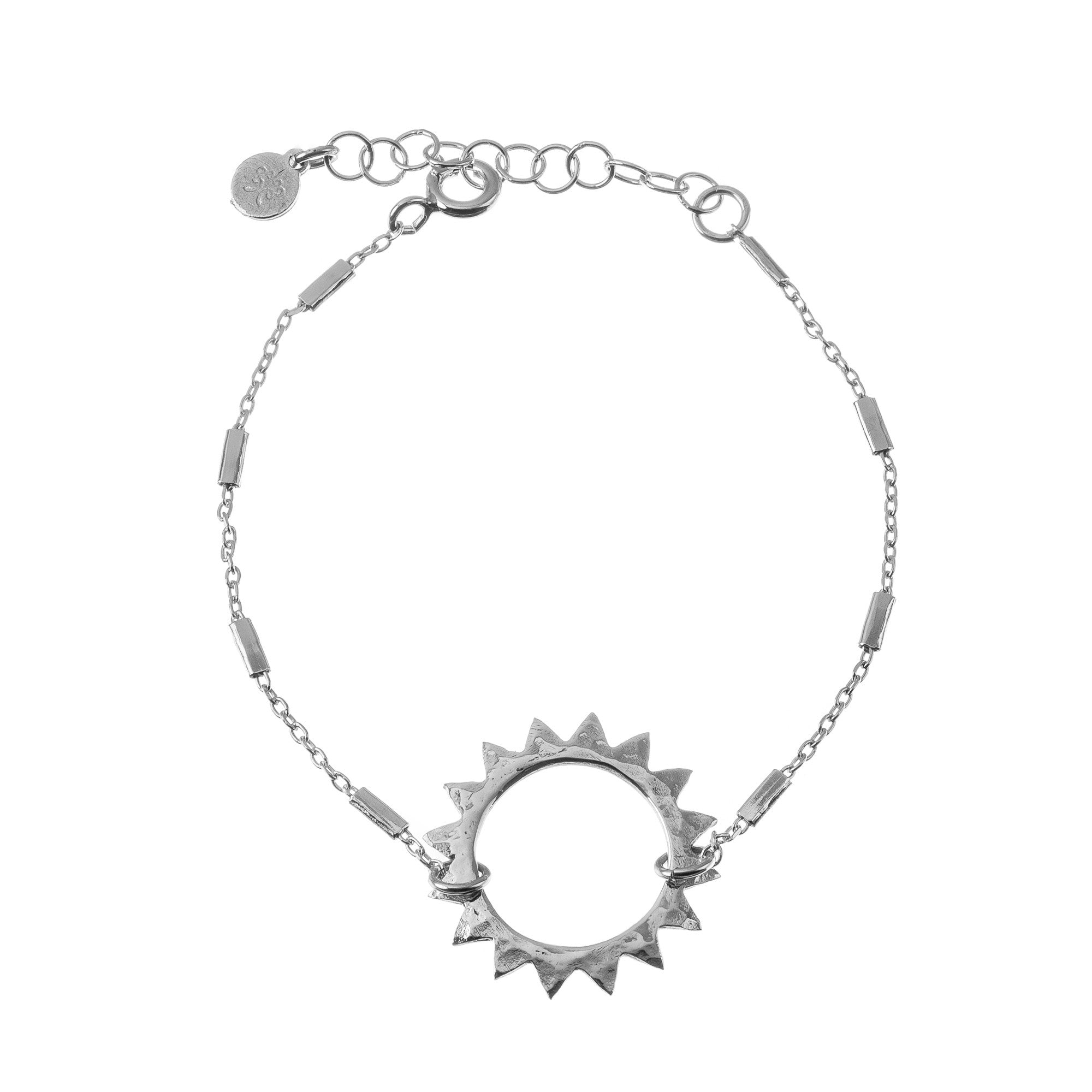 Silver Pipe chain with L Sun pendant