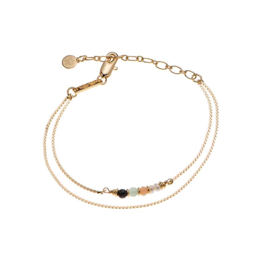 Double Liya Bracelet with 5 Beautiful Gems