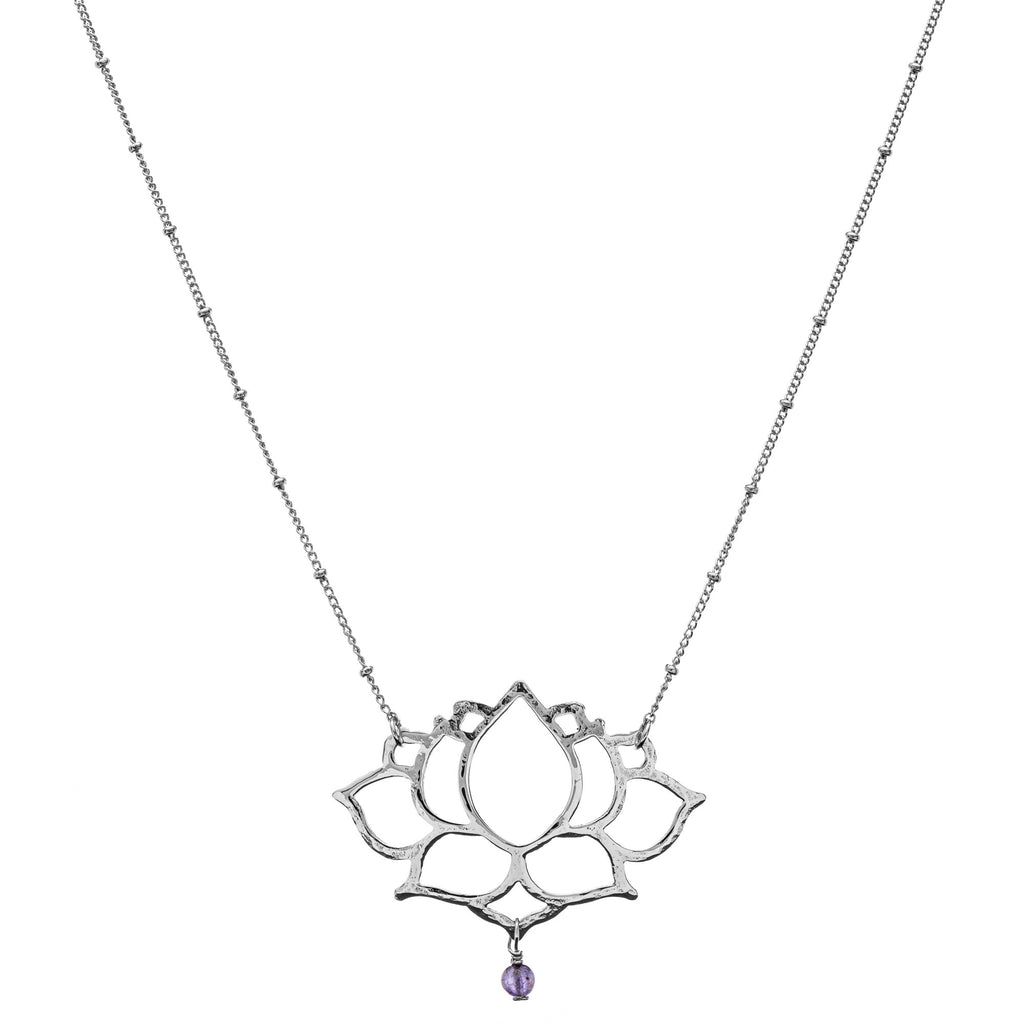L Lotus Pendant with Sivan Chain Necklace