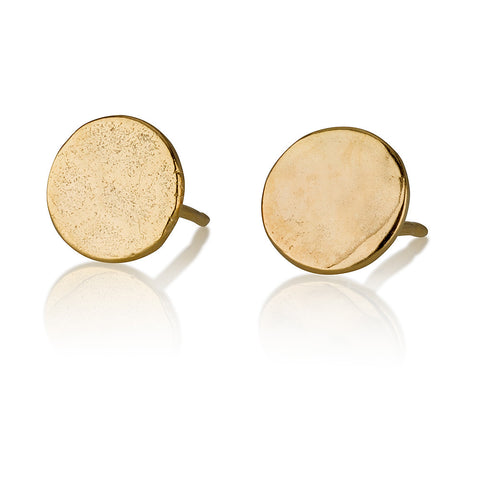 Large Round Hammered Stud Earrings