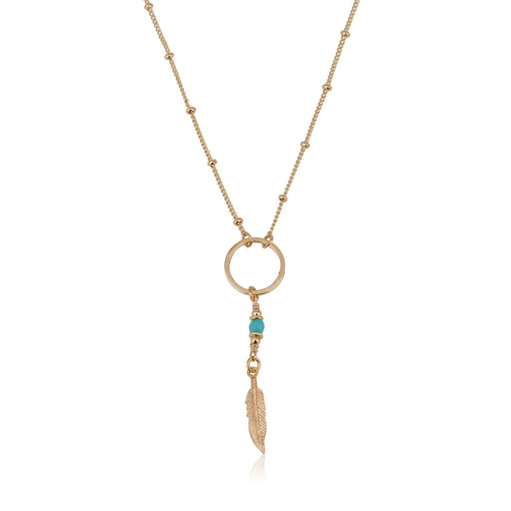 Karma With Feather &  Turquoise Stone