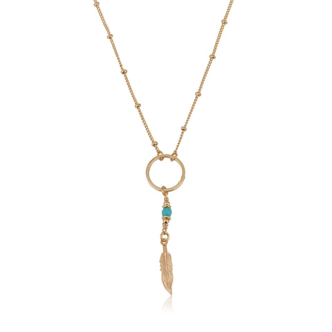 Karma With Feather &  Turquoise Stone