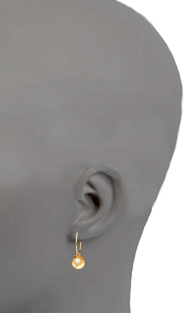 Earrings - Sea Shell With Tiny Pearl Earrings