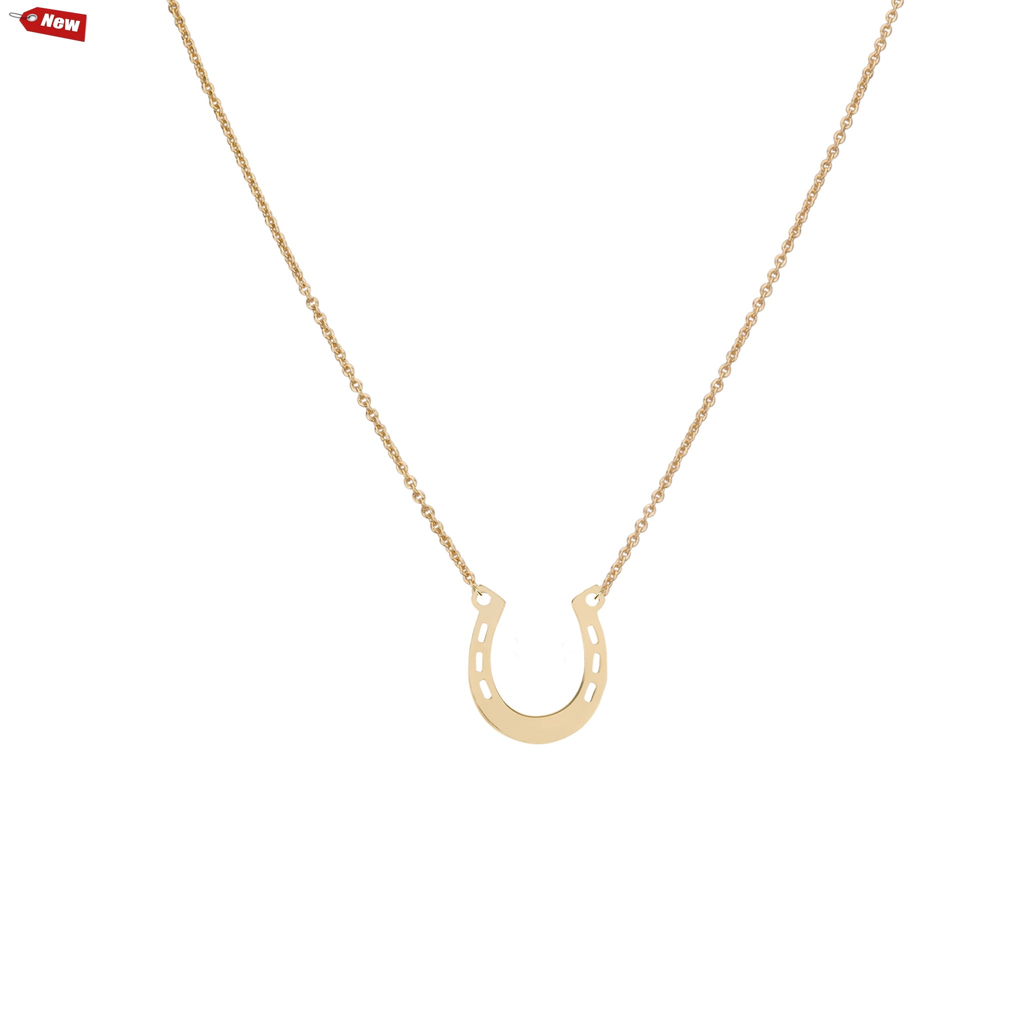 Necklaces - Big Lucky Horseshoe & Helen Chain Necklace