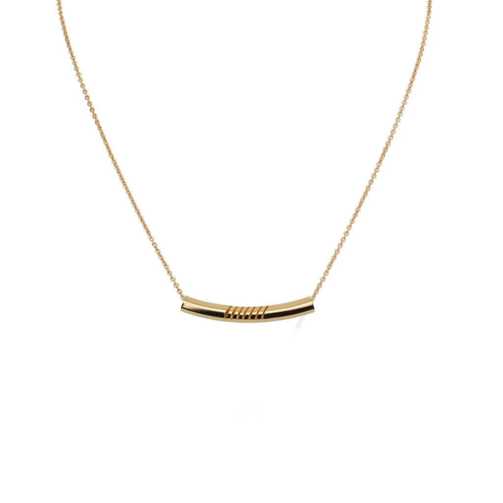 Necklaces - Diagonal Cuts Tube & Helen Chain Necklace
