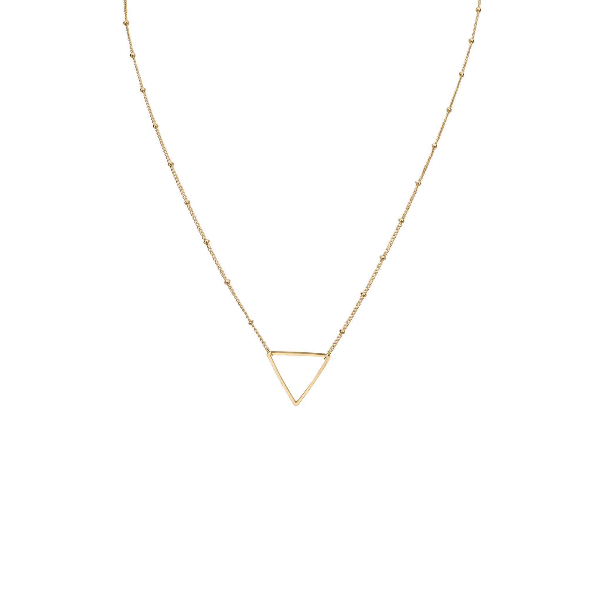 Necklaces - Medium Triangle Outline Pendant & Helen Chain Necklace