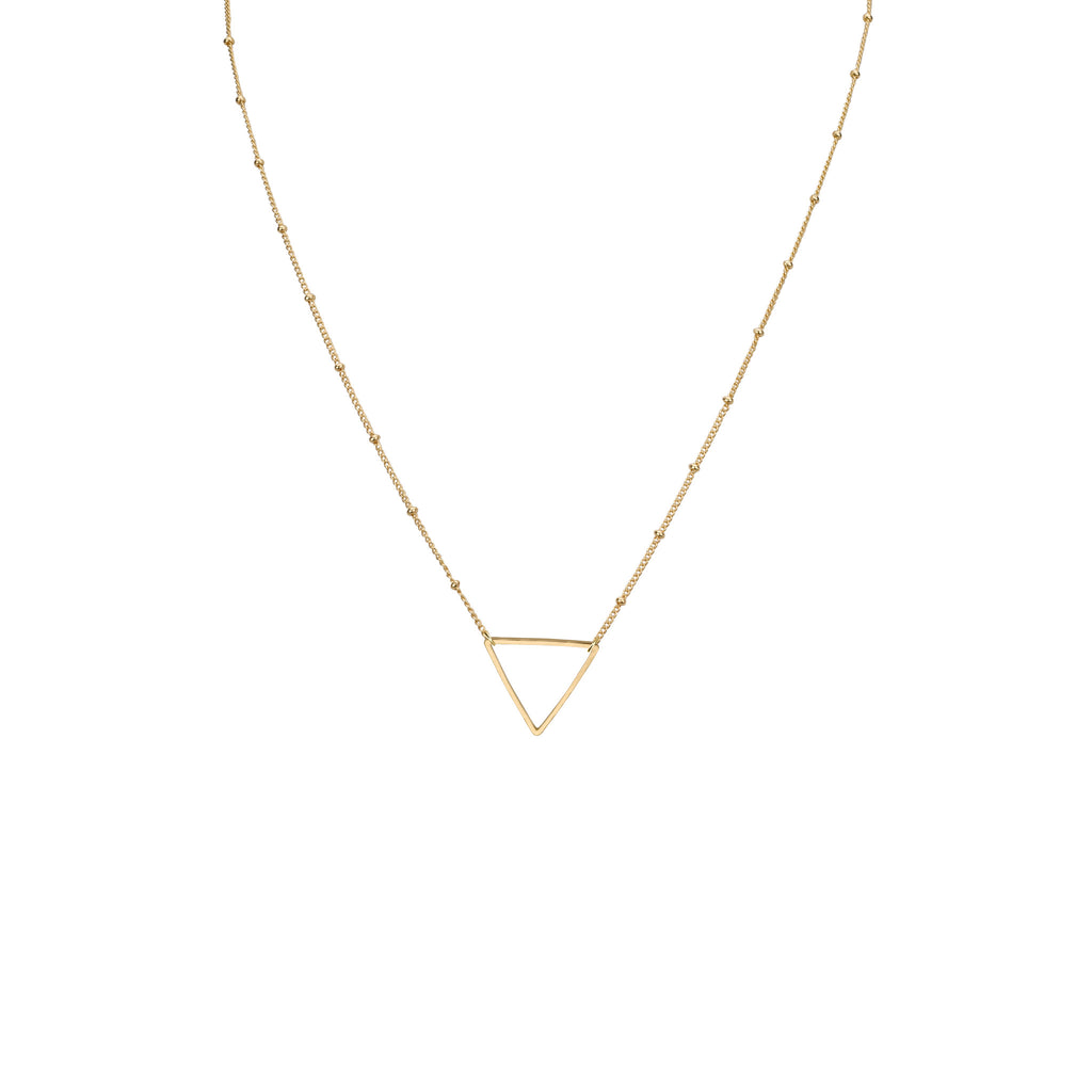 Necklaces - Medium Triangle Outline Pendant & Helen Chain Necklace