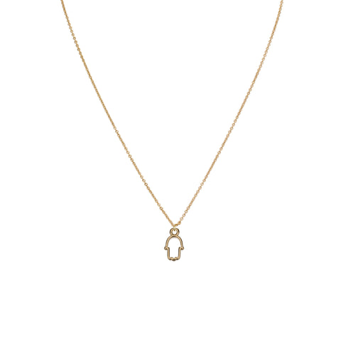 Necklaces - Outline Chamsa Pendant & Helen Chain