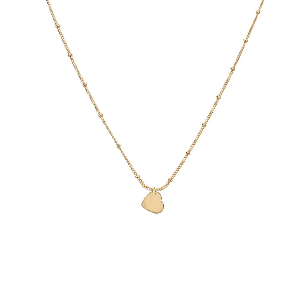 Necklaces - Small Slanted Heart Pendant & Sivan Chain Necklace