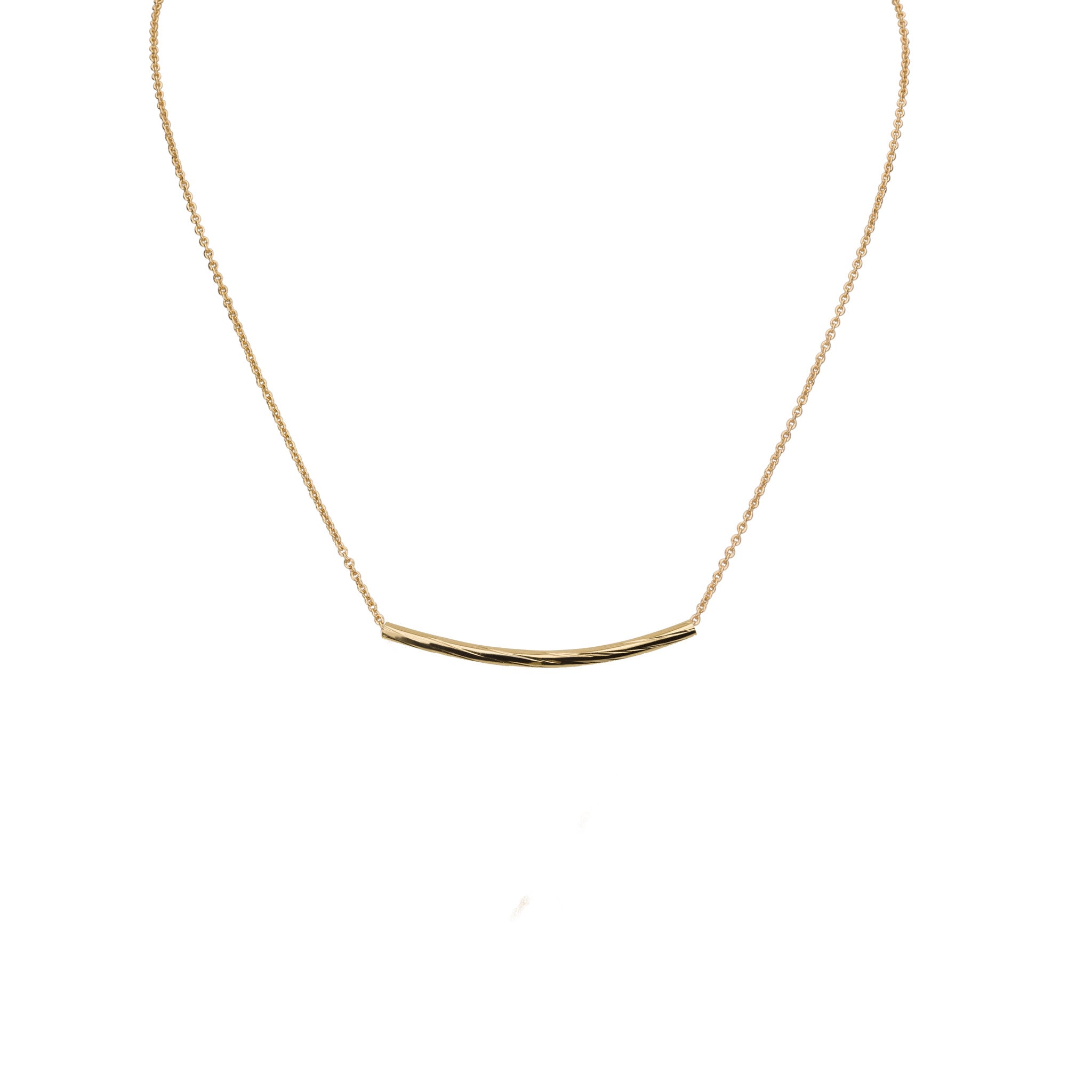 Necklaces - Small Texture Tube & Helen Chain Necklace