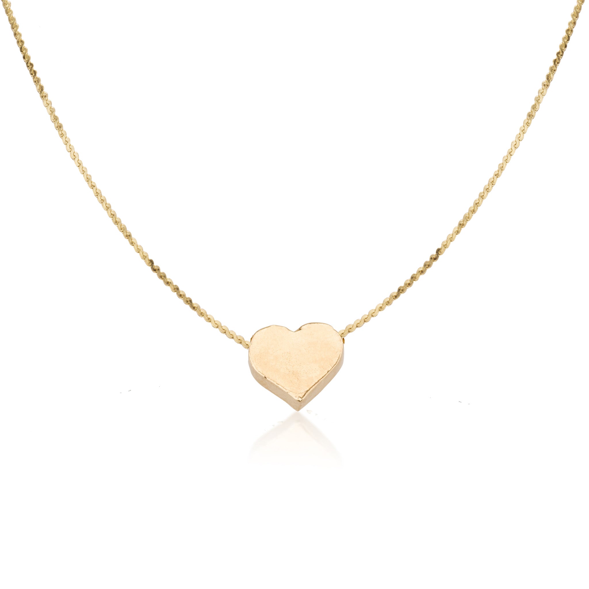 Necklaces - Small Thick Full Heart Pendant & Romi\Liya Chain Necklace