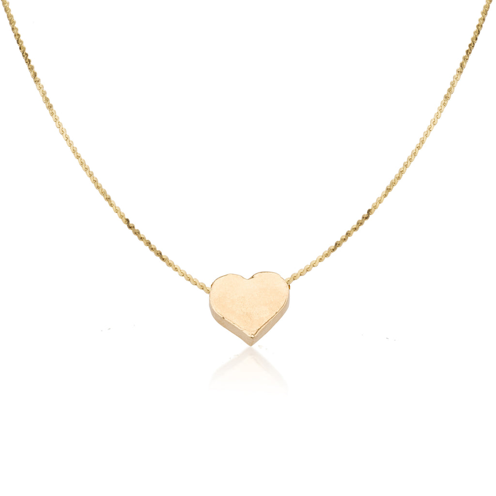 Necklaces - Small Thick Full Heart Pendant & Romi\Liya Chain Necklace