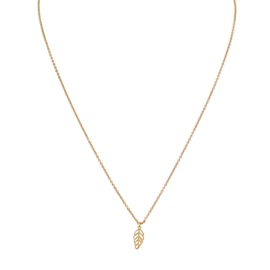 Necklaces - Tiny Delicate Leaf Penant & Helen Chain Necklace
