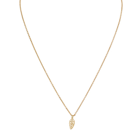 Necklaces - Tiny Delicate Leaf Penant & Helen Chain Necklace